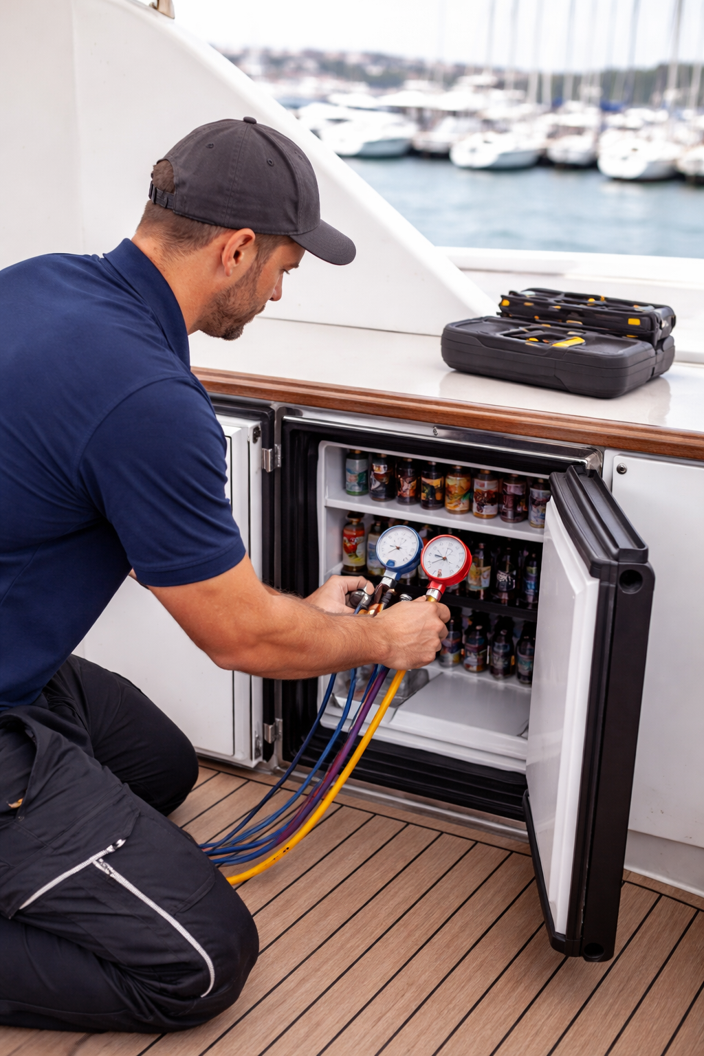 Marine refrigeration and AC services Manly boat air conditioning installation repairs Brisbane Redlands